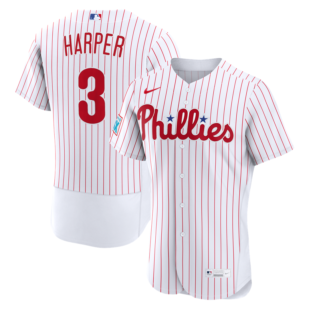Philadelphia Phillies Bryce Harper Nike Alternate Authentic Sponsor Patch Jersey - Light Blue