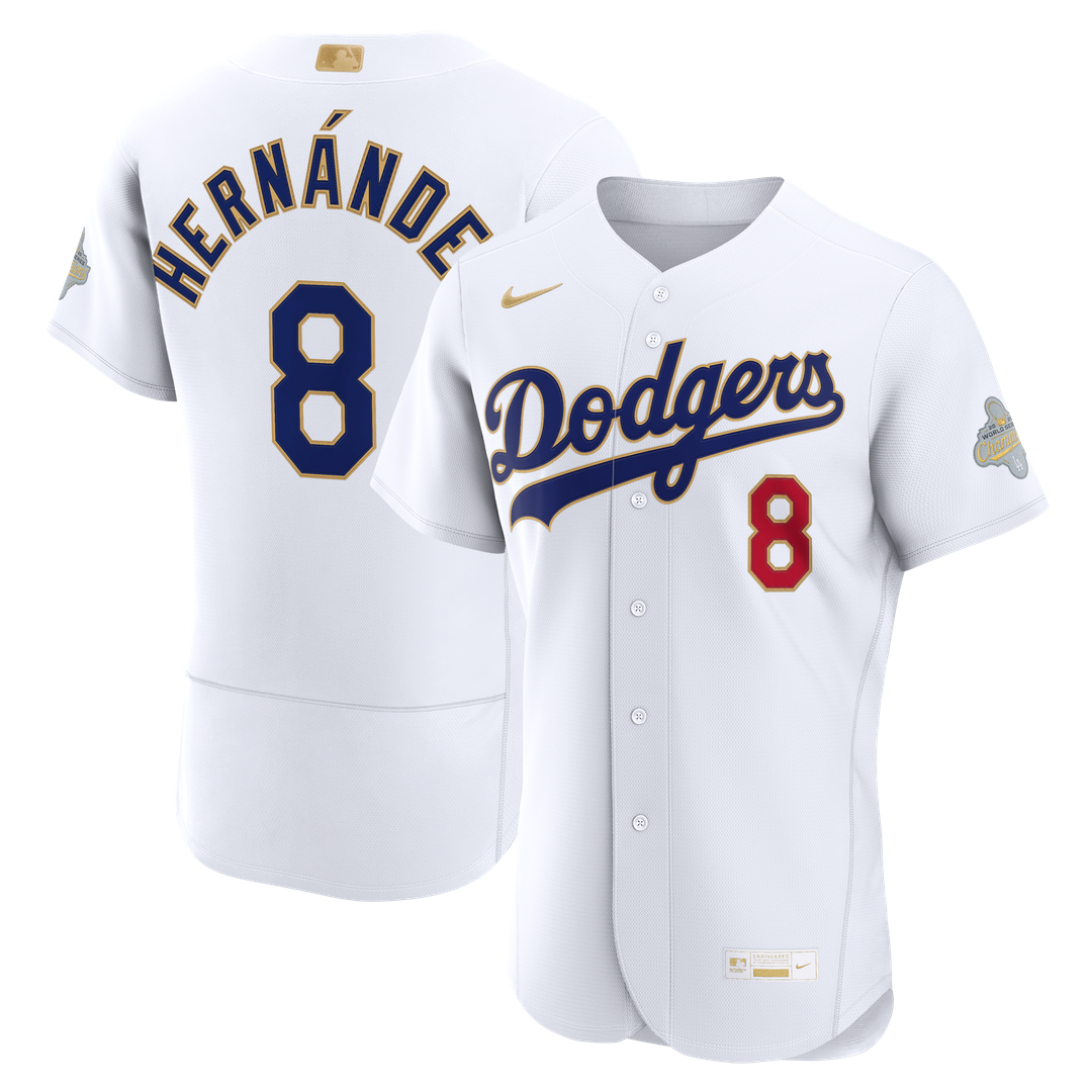 Los Angeles Dodgers Enrique Hernández Nike 2026 Gold Collection Authentic Jersey - White