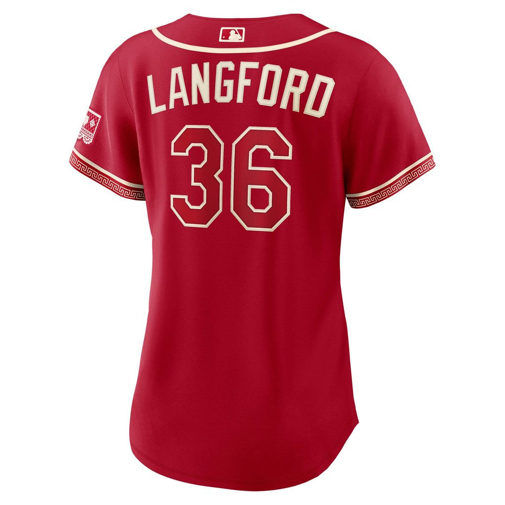 Texas Rangers Wyatt Langford Nike Women's 2026 City Connect Stadium Jersey - Red
