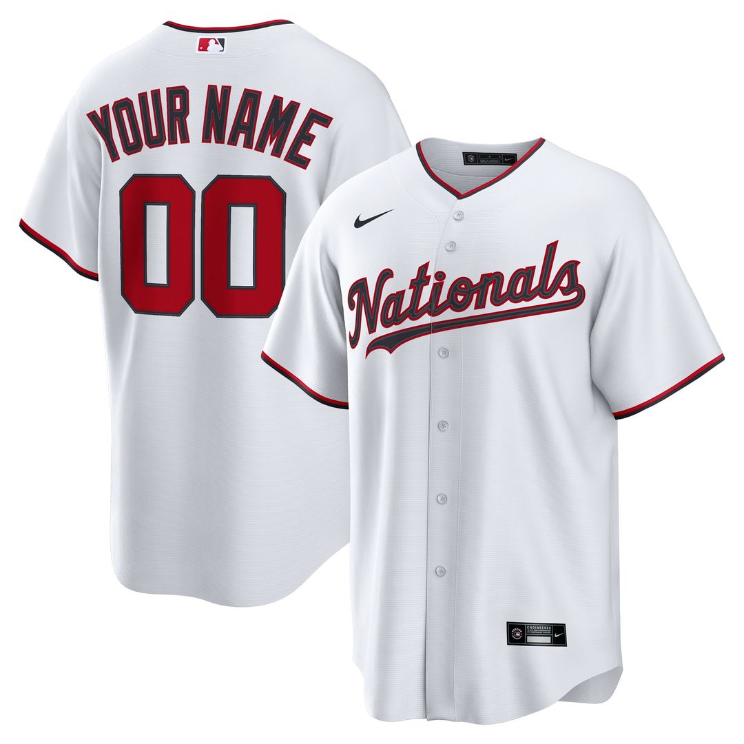 Washington Nationals Nike Home Custom Replica Jersey - White