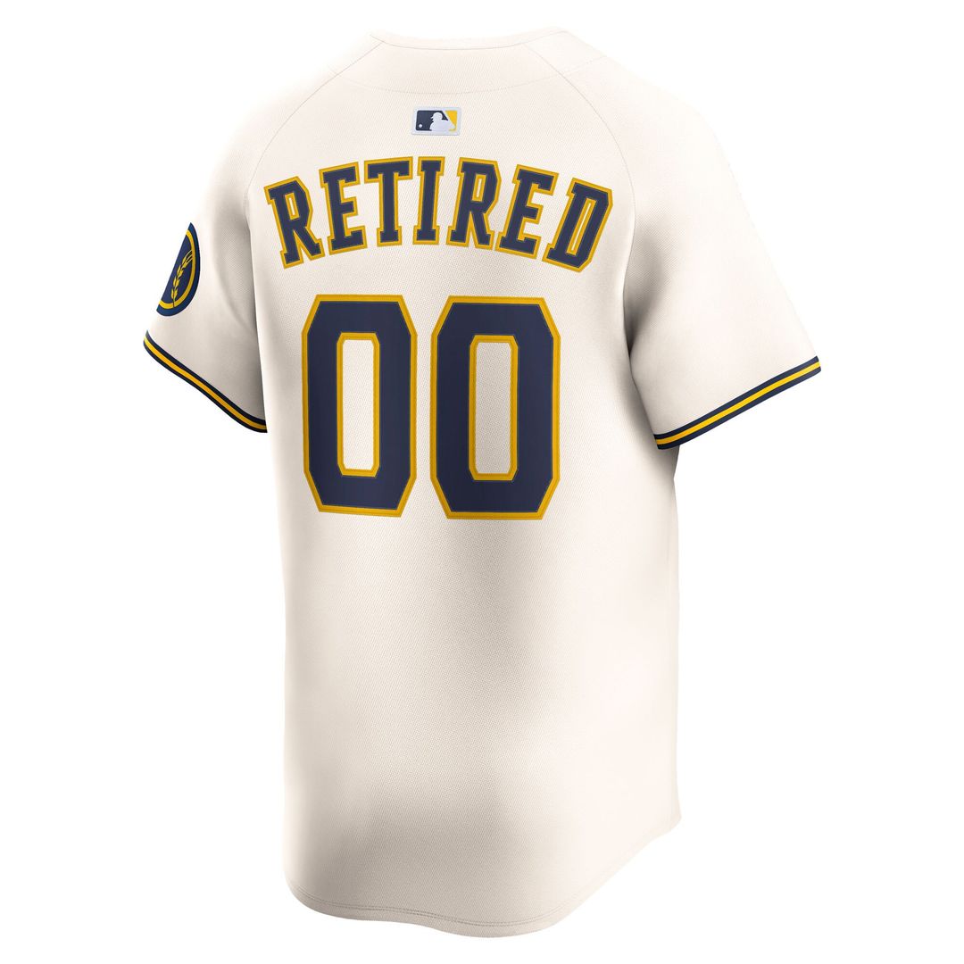 Milwaukee Brewers Nike Home Limited Pick - A - Player Retired Roster Jersey - Cream