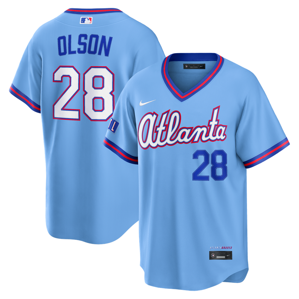 Atlanta Braves Matt Olson Nike 2026 City Connect Stadium Jersey - Powder Blue