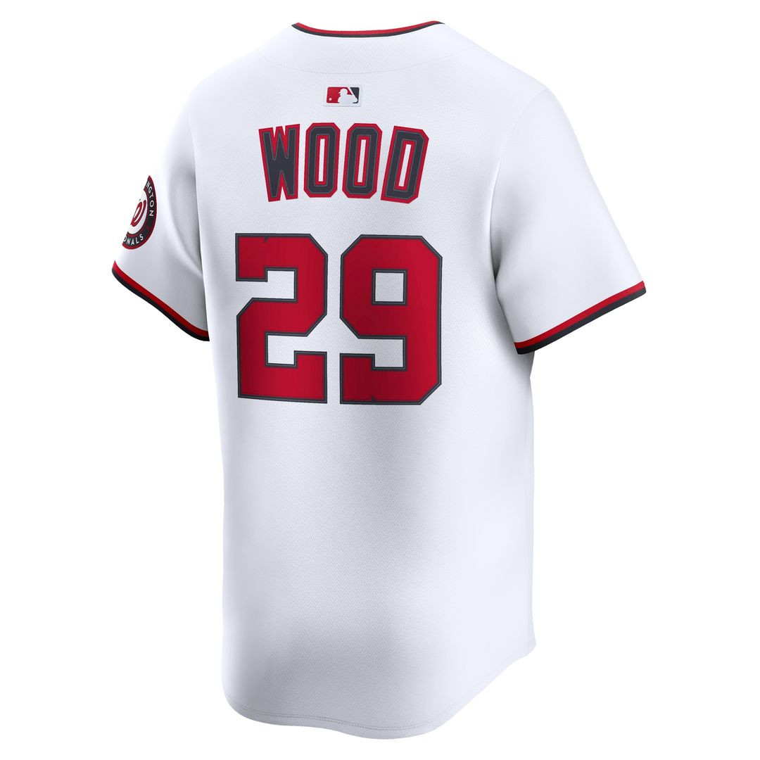 Washington Nationals James Wood Nike Home Limited Jersey - White