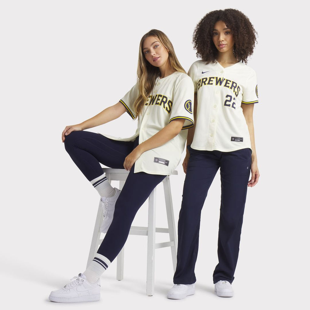 Milwaukee Brewers Christian Yelich Nike Women's Home Limited Player Jersey - Cream
