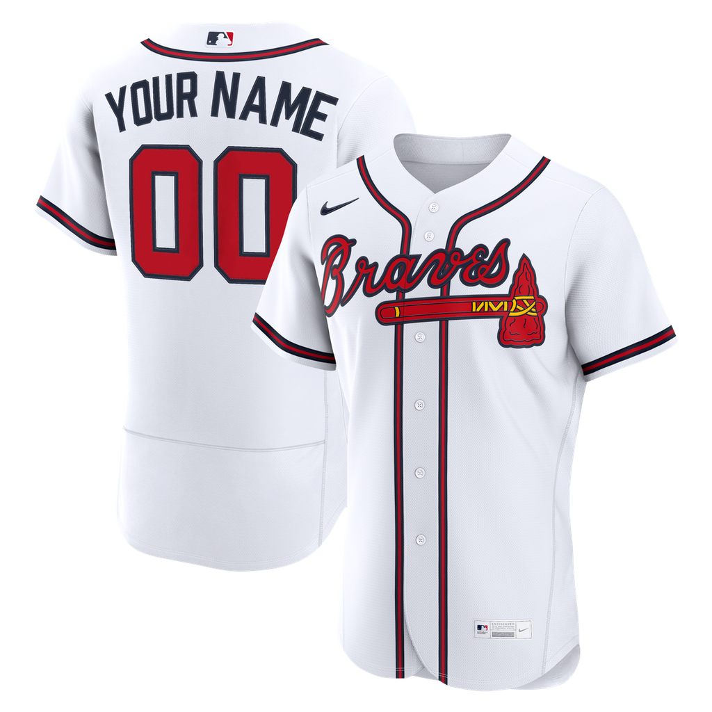 Atlanta Braves Nike Home Authentic Custom Jersey - White