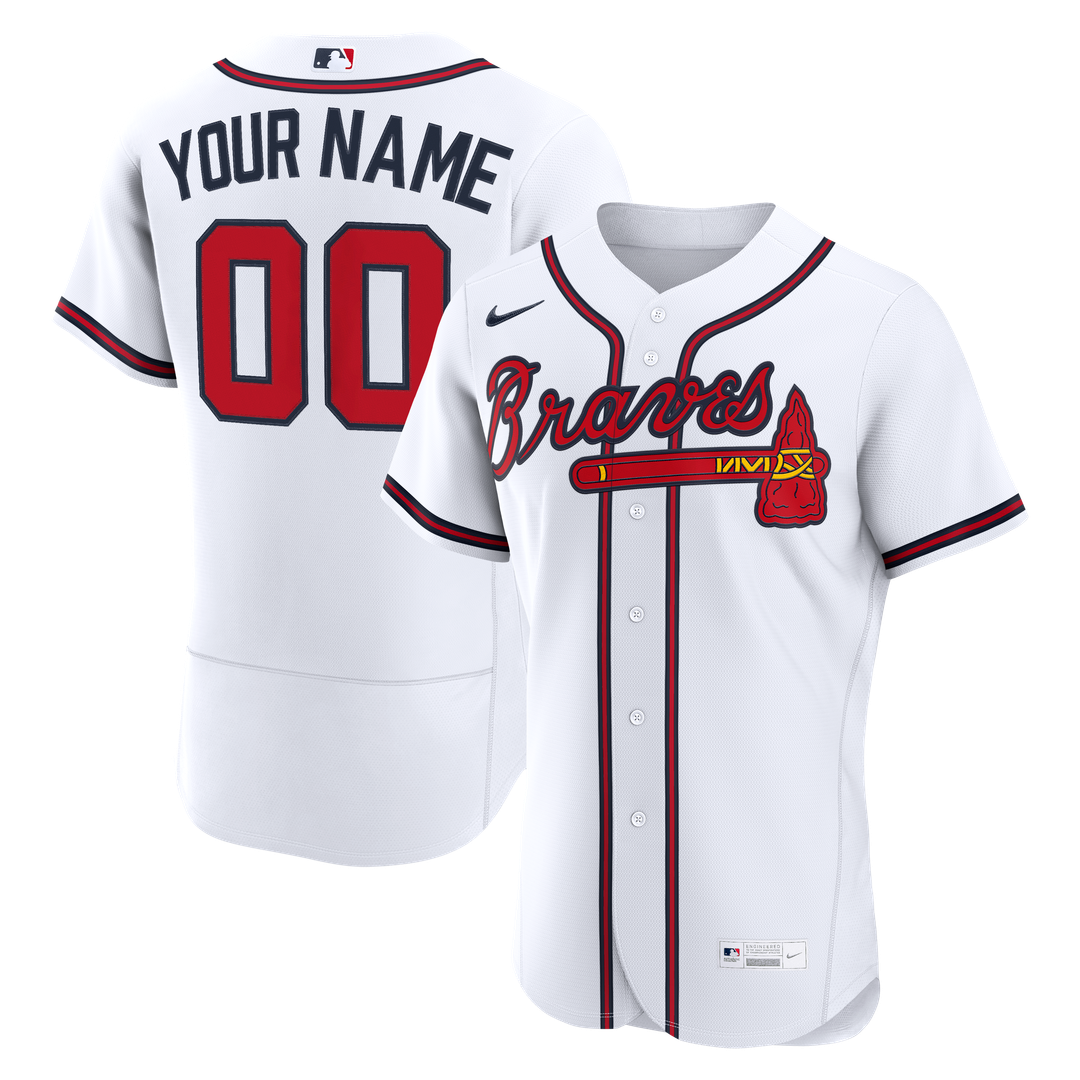 Atlanta Braves Nike Home Authentic Custom Jersey - White
