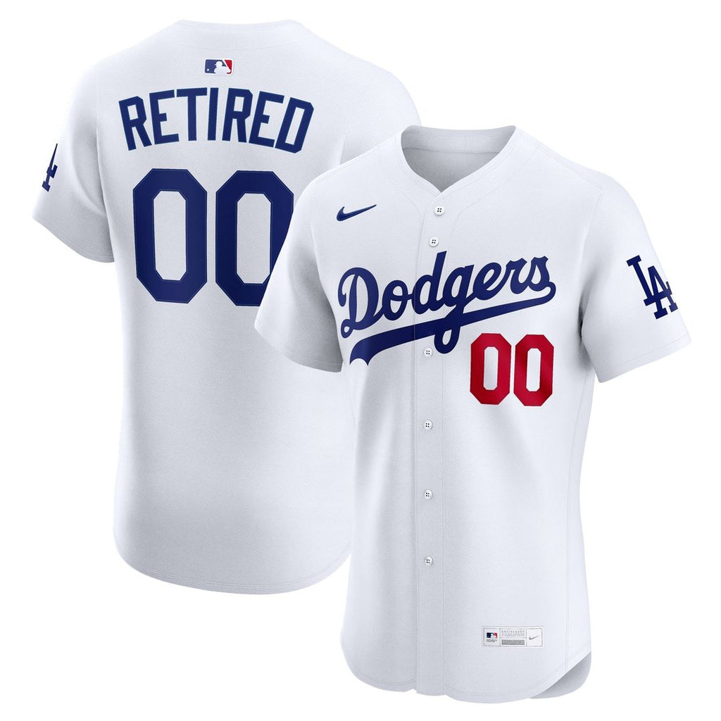 Los Angeles Dodgers Nike Home Elite Pick - A - Player Retired Roster Jersey - White