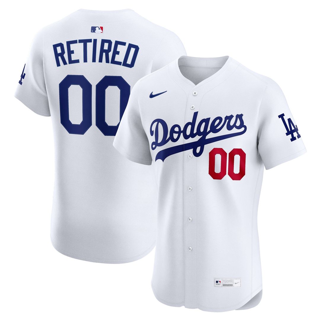 Los Angeles Dodgers Nike Home Elite Pick - A - Player Retired Roster Jersey - White