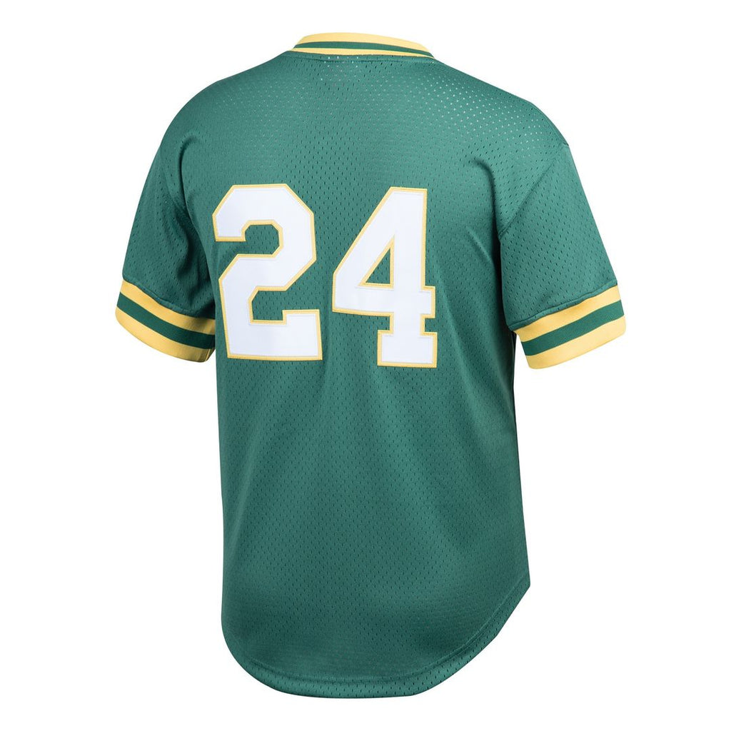 Athletics Rickey Henderson Mitchell & Ness Cooperstown Big & Tall Mesh Batting Practice Jersey - Green