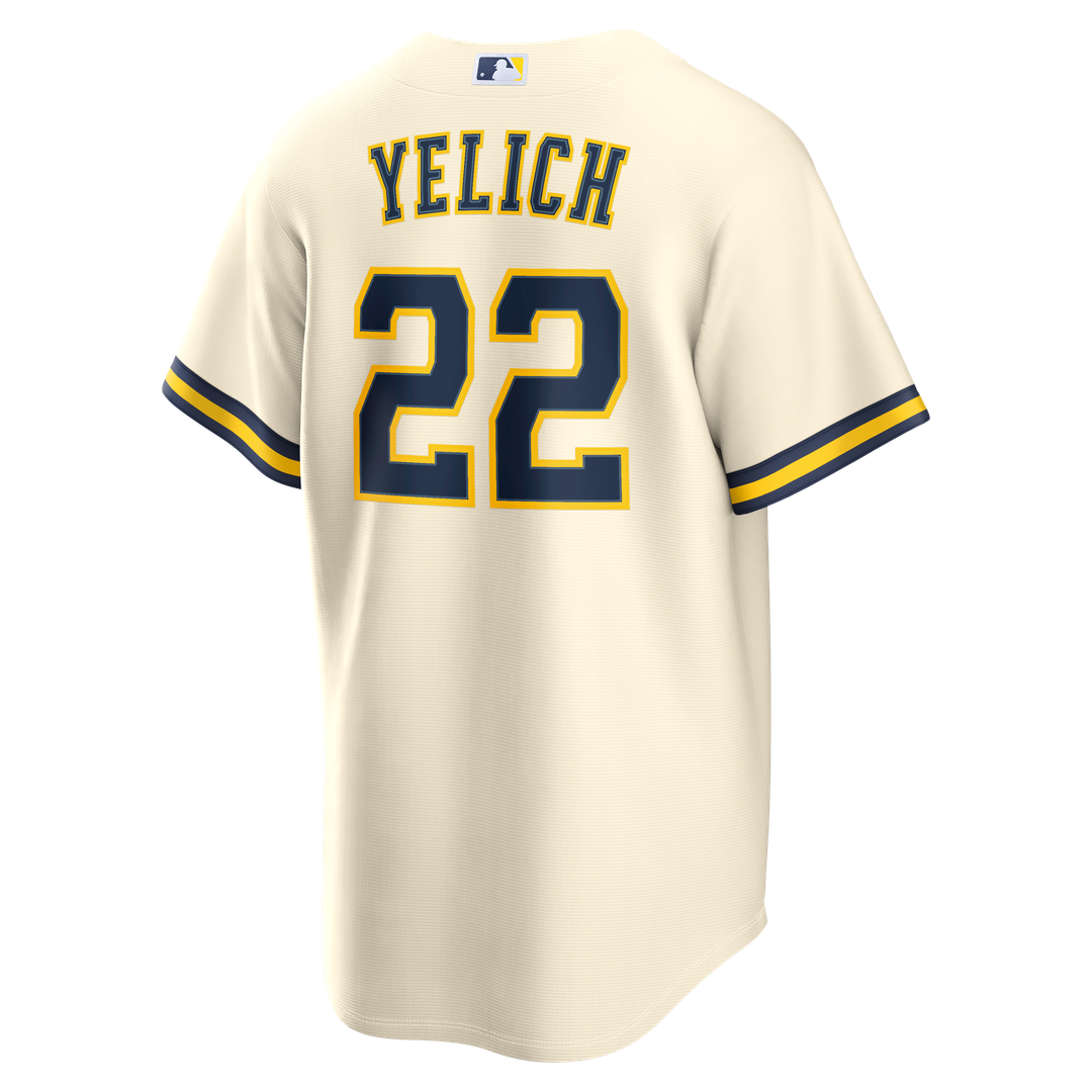 Milwaukee Brewers Christian Yelich Nike Home Replica Jersey - Cream
