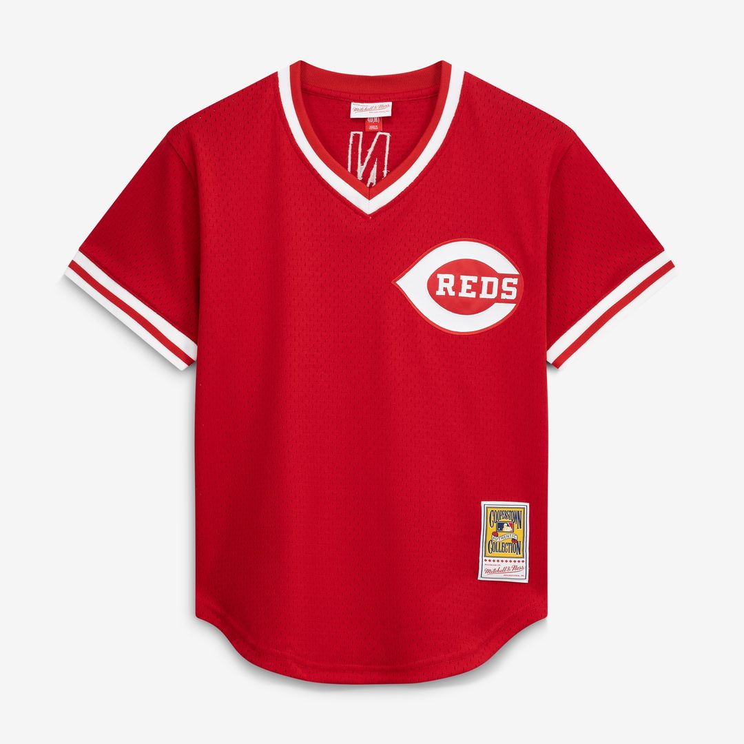 Cincinnati Reds Johnny Bench Mitchell & Ness Authentic Batting Practice Jersey - Scarlet