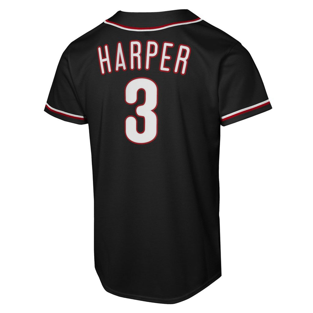 Philadelphia Phillies Bryce Harper Nike Youth Fashion Replica Player Jersey - Black