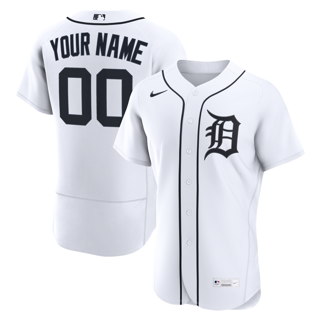 Detroit Tigers Nike Home Authentic Custom Jersey - White