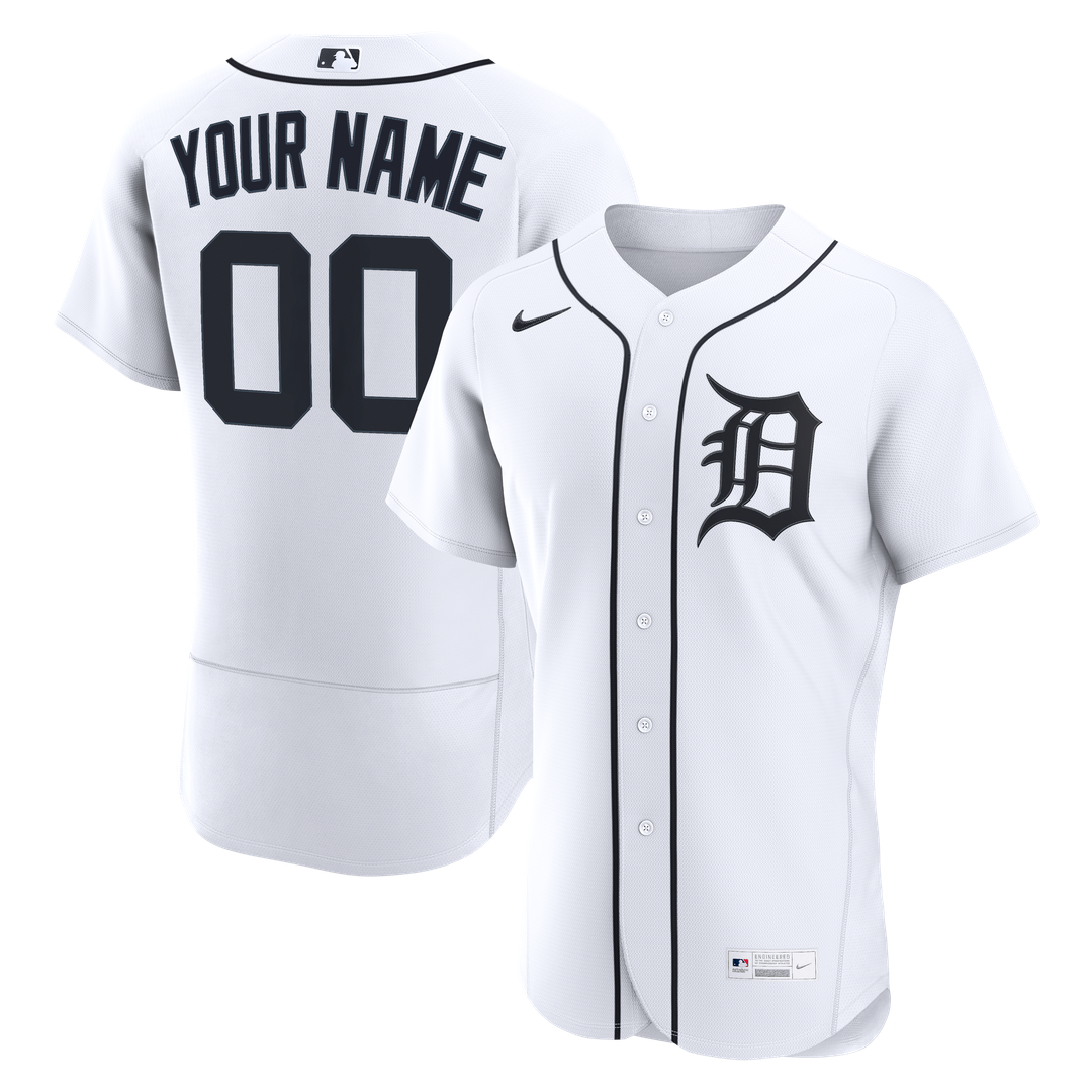 Detroit Tigers Nike Home Authentic Custom Jersey - White