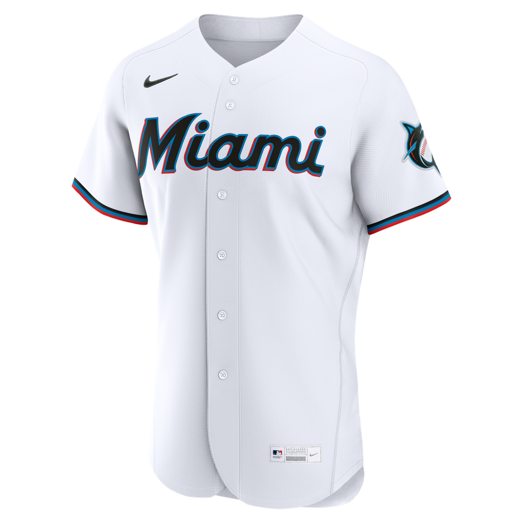 Miami Marlins Nike Home Authentic Custom Jersey - White
