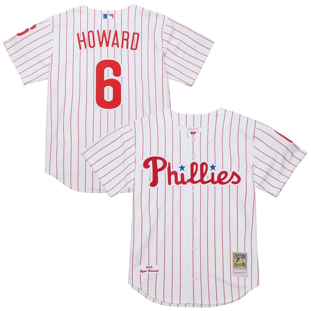 Philadelphia Phillies Ryan Howard Mitchell & Ness Cooperstown Authentic Jersey - White