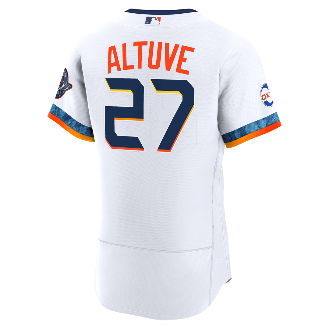 Houston Astros Jose Altuve Nike City Connect Authentic Sponsor Patch Jersey - White