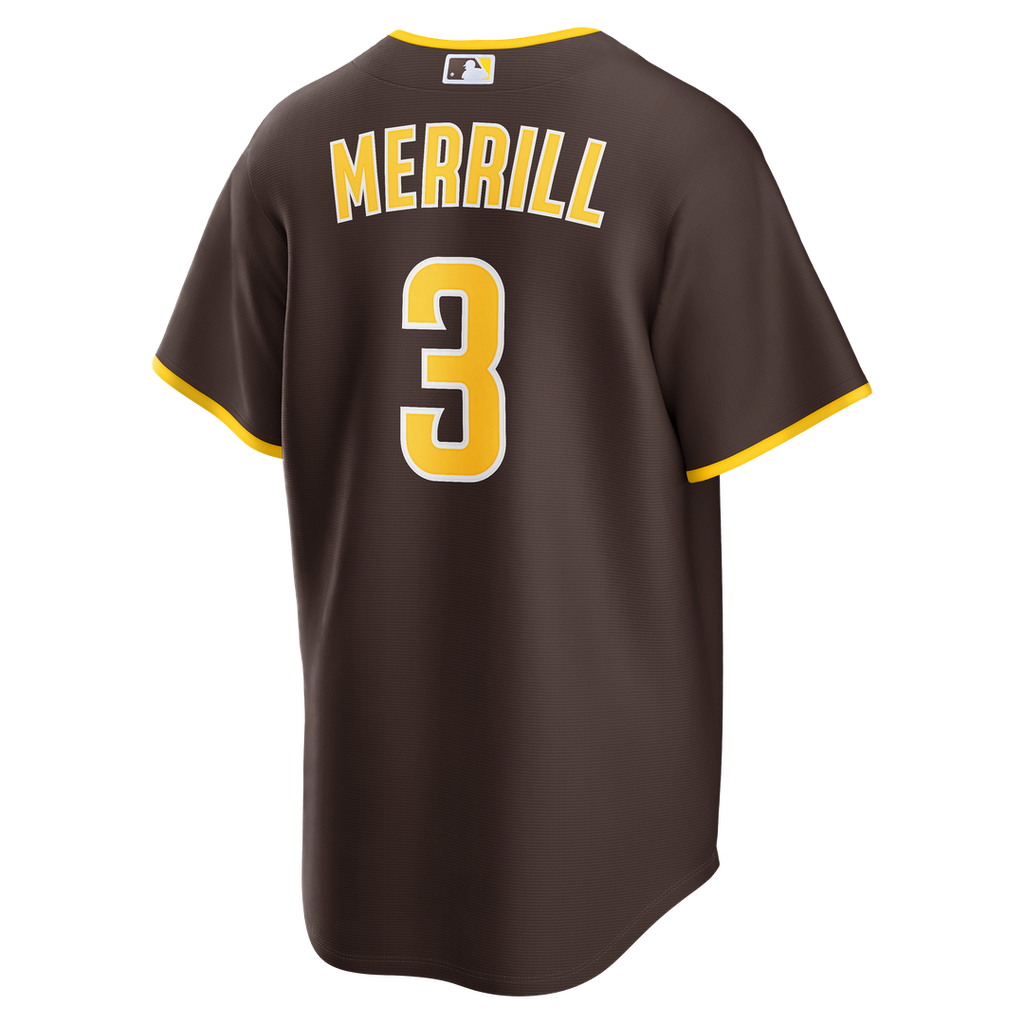 San Diego Padres Jackson Merrill Nike Road Replica Jersey - Brown