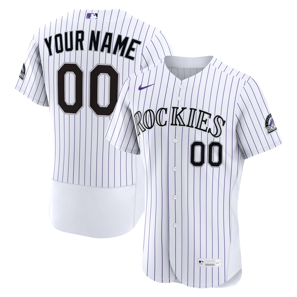 Colorado Rockies Nike Home Authentic Custom Jersey - White