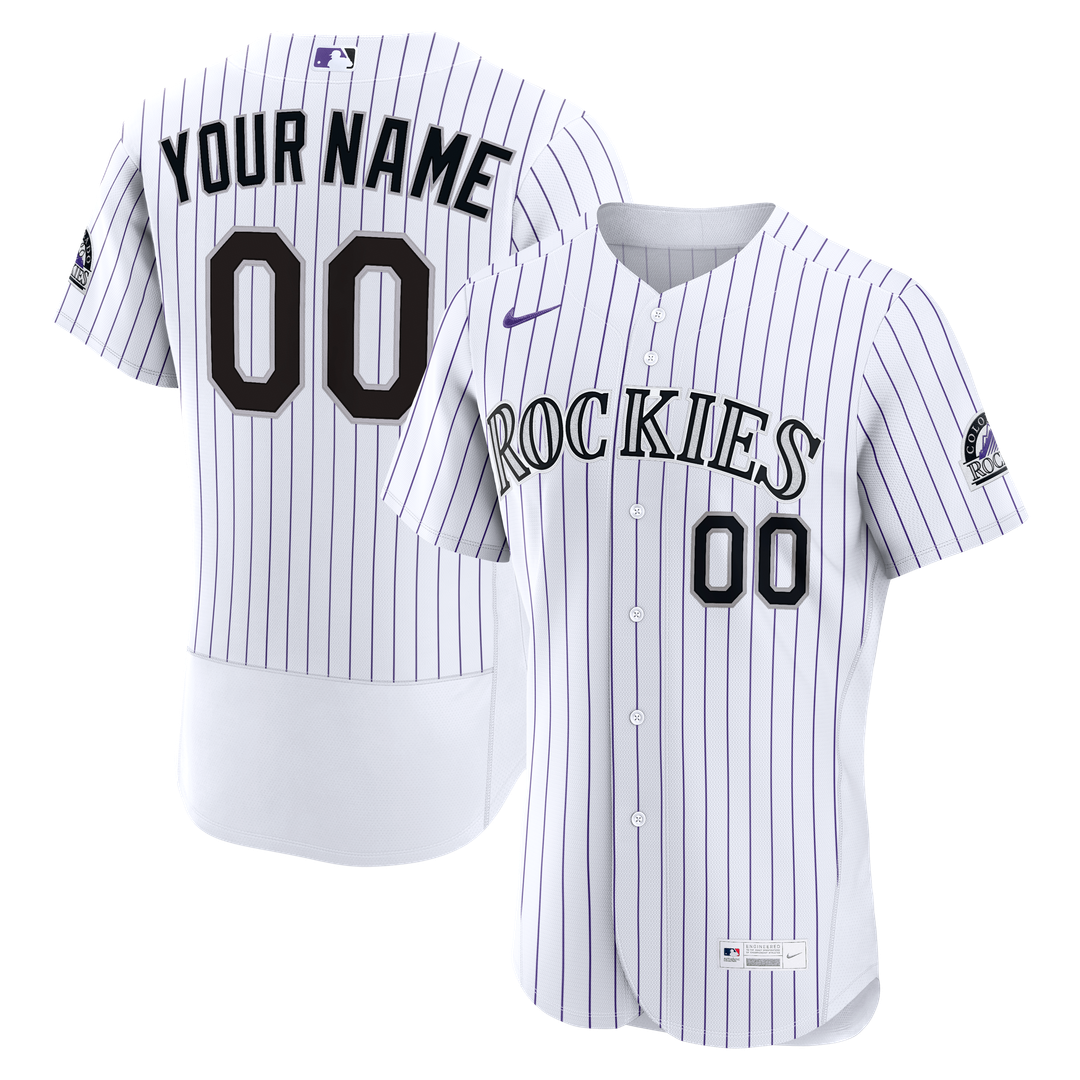 Colorado Rockies Nike Home Authentic Custom Jersey - White