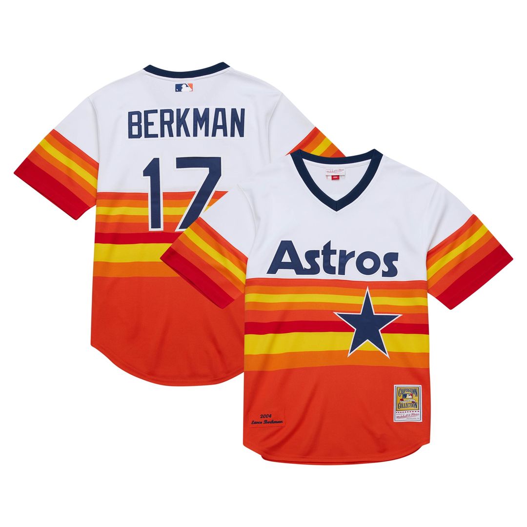 Houston Astros Lance Berkman Mitchell & Ness 2004 Cooperstown Authentic Throwback Jersey - White