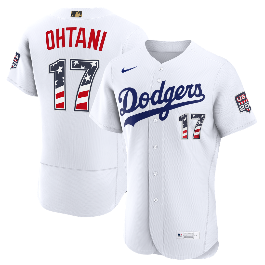 Los Angeles Dodgers Shohei Ohtani Nike USA 250 Fourth of July Home Authentic Jersey - White