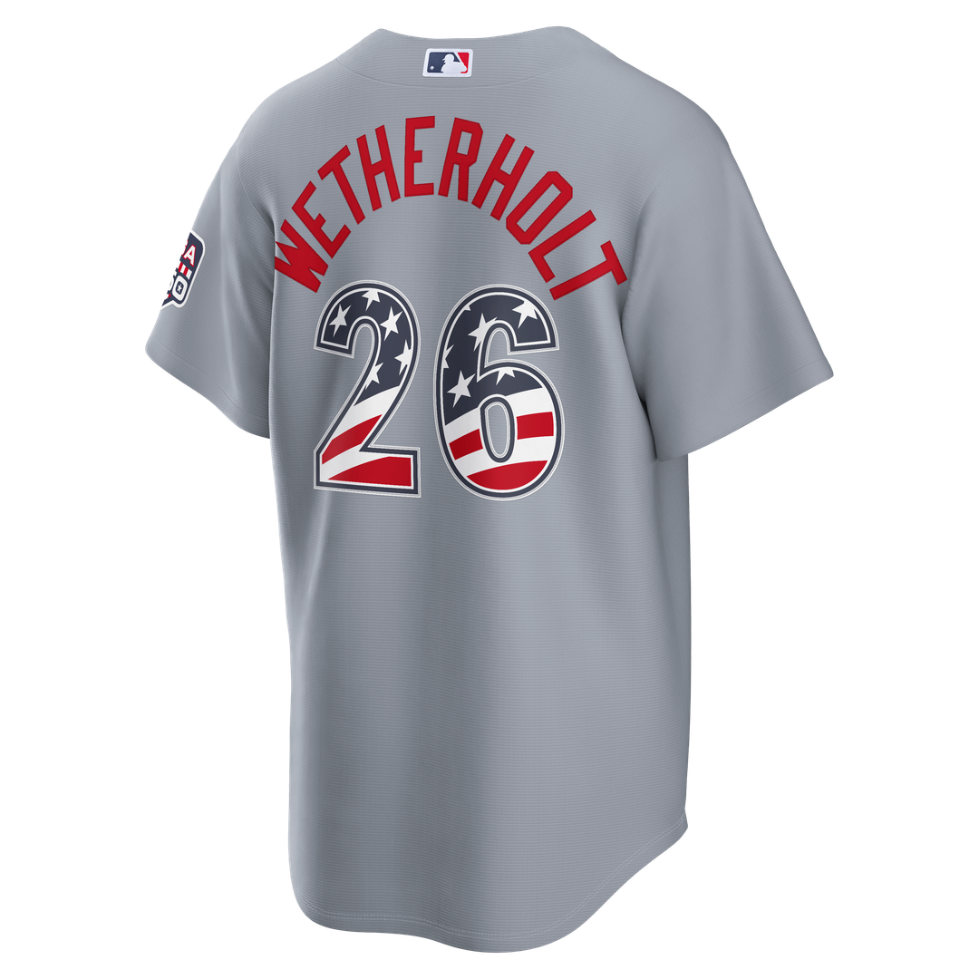 St. Louis Cardinals JJ Wetherholt Nike USA 250 Fourth of July Road Stadium Jersey - Gray