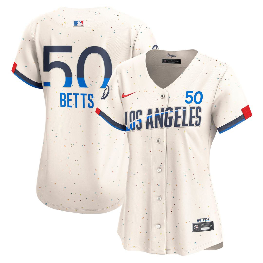 Los Angeles Dodgers Mookie Betts Nike Women's City Connect Limited Jersey - Cream