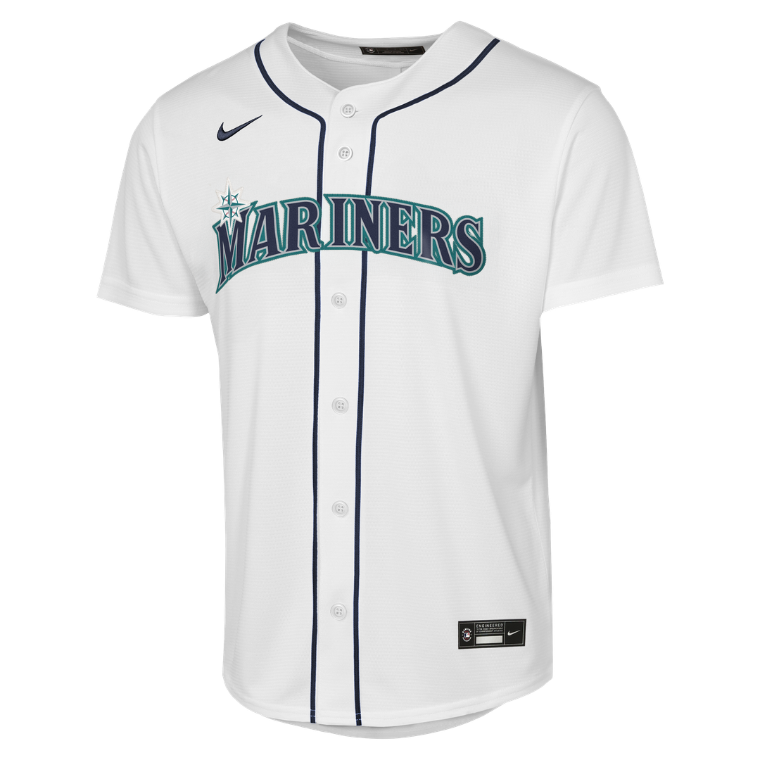 Seattle Mariners Bryan Woo Nike Youth Home Baseline Jersey - White