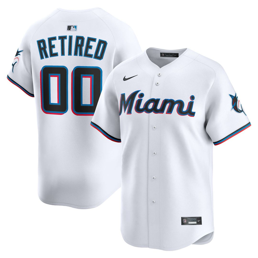 Miami Marlins Nike Home Limited Pick - A - Player Retired Roster Jersey - White