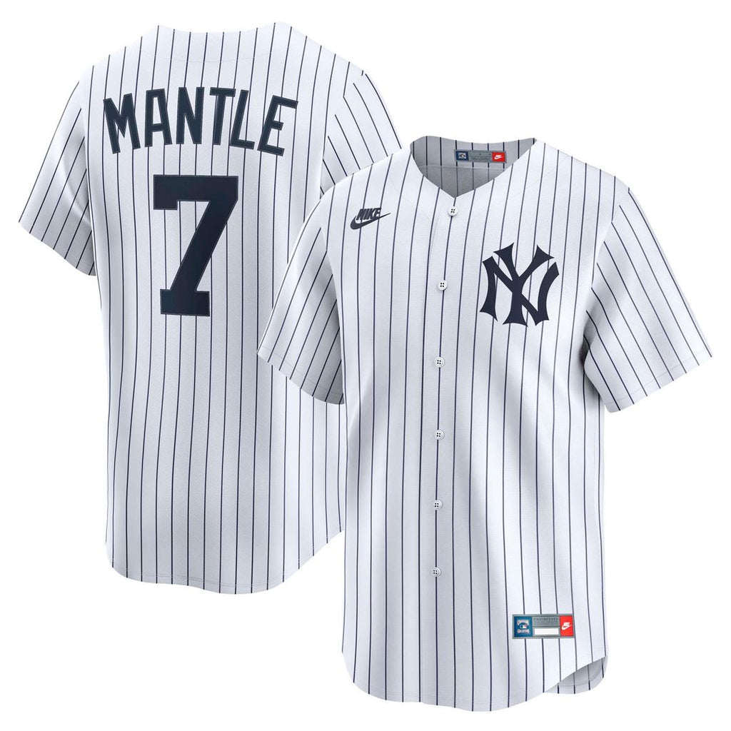 New York Yankees Mickey Mantle Nike Throwback Cooperstown Limited Jersey - White