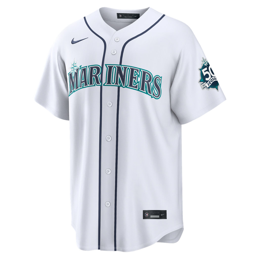 Seattle Mariners Julio Rodríguez Nike Alternate Stadium 50th Season Patch Jersey - Teal