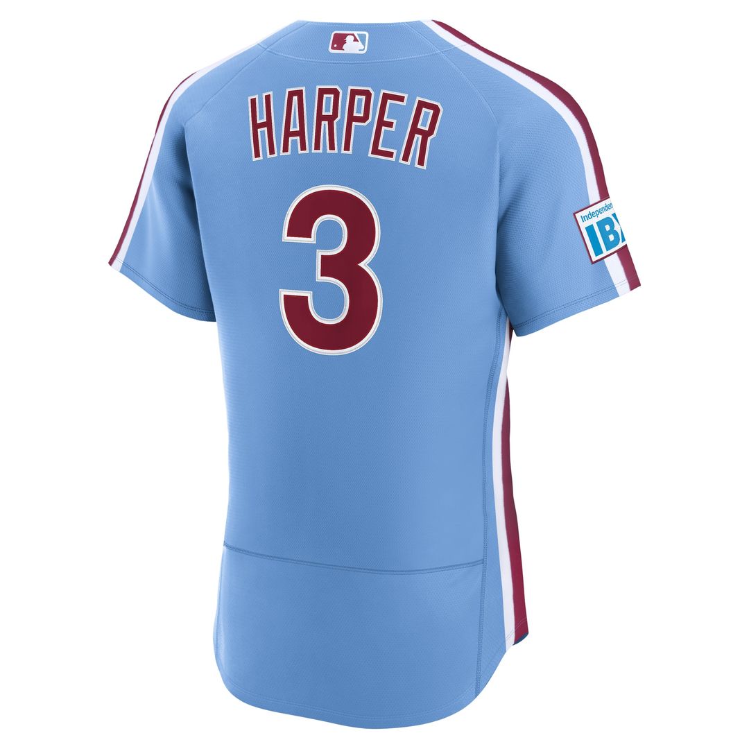 Philadelphia Phillies Bryce Harper Nike Home Authentic Sponsor Patch Jersey - White