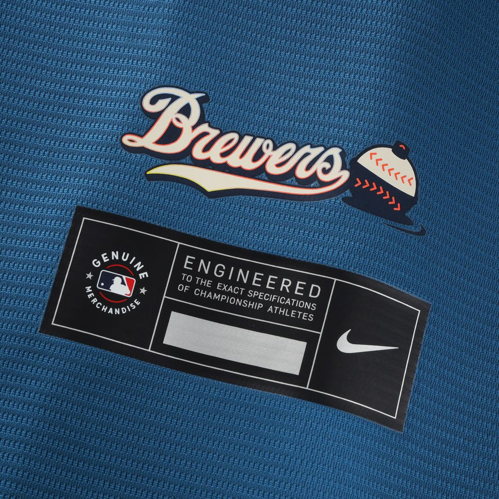 Milwaukee Brewers Brandon Woodruff Nike 2026 City Connect Stadium Jersey - Mineral Blue