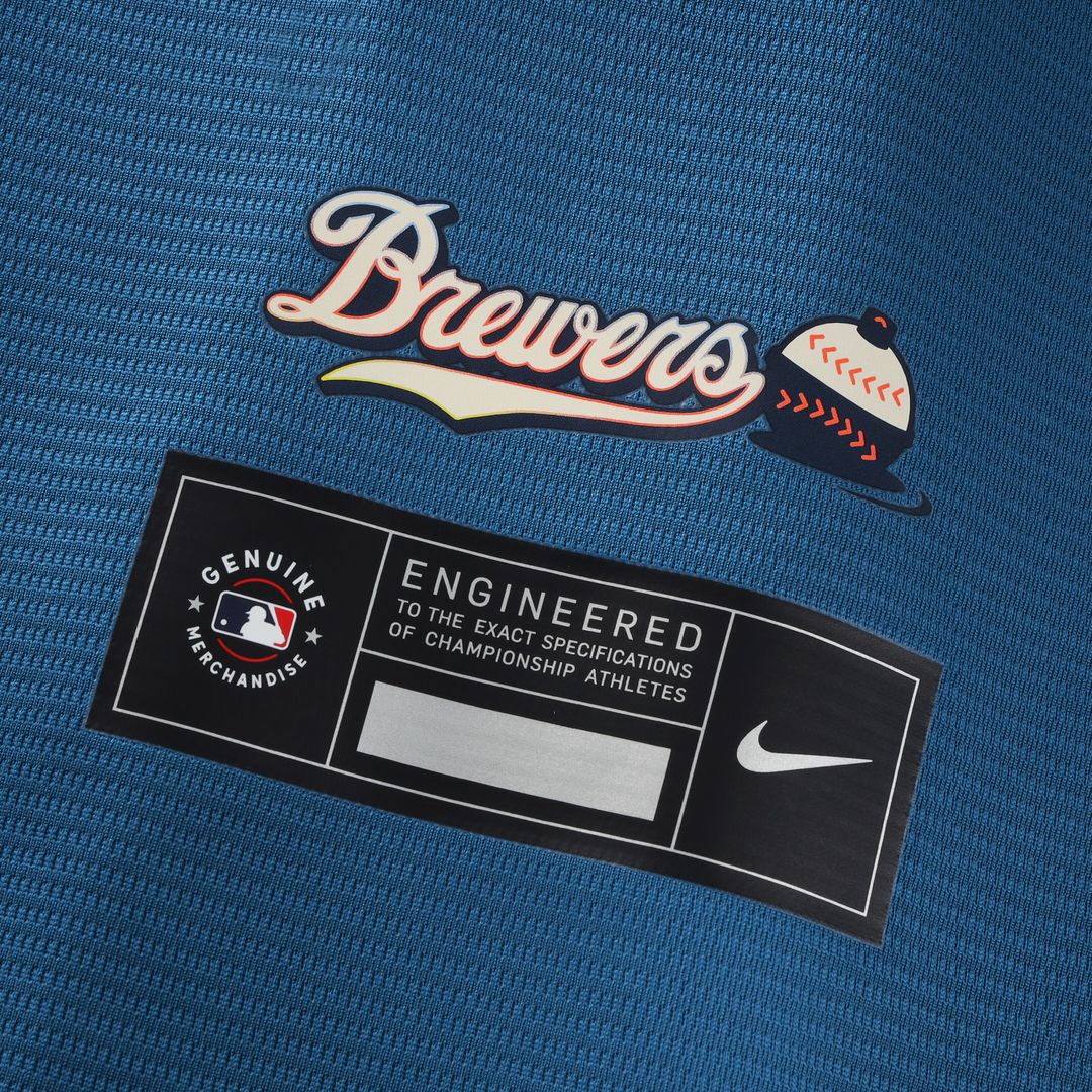 Milwaukee Brewers Brandon Woodruff Nike 2026 City Connect Stadium Jersey - Mineral Blue