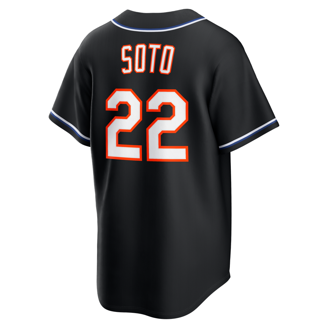 New York Mets Juan Soto Nike Fashion Replica Black Out Jersey