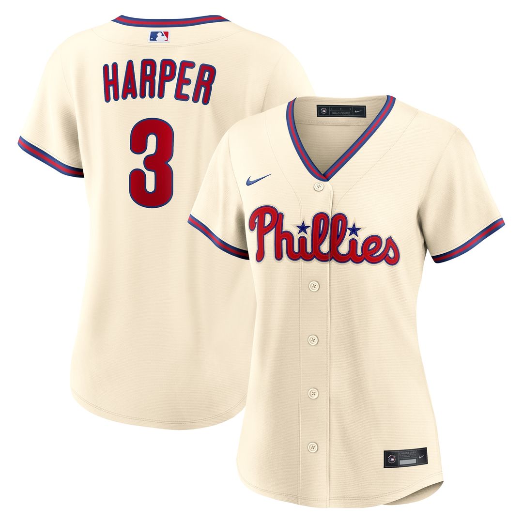Philadelphia Phillies Bryce Harper Nike Women's Alternate Replica Jersey - Cream