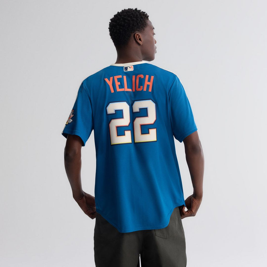 Milwaukee Brewers Christian Yelich Nike 2026 City Connect Stadium Jersey - Mineral Blue