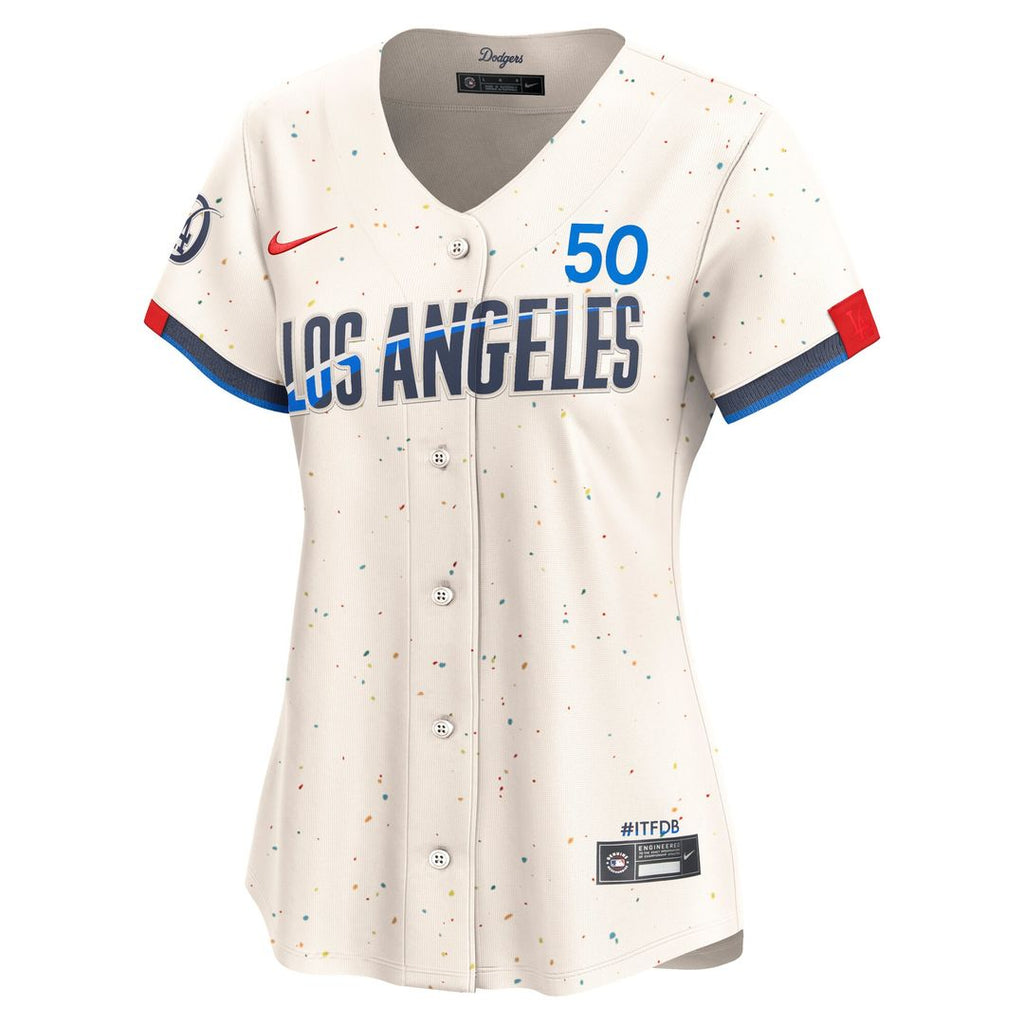 Los Angeles Dodgers Mookie Betts Nike Women's City Connect Limited Jersey - Cream