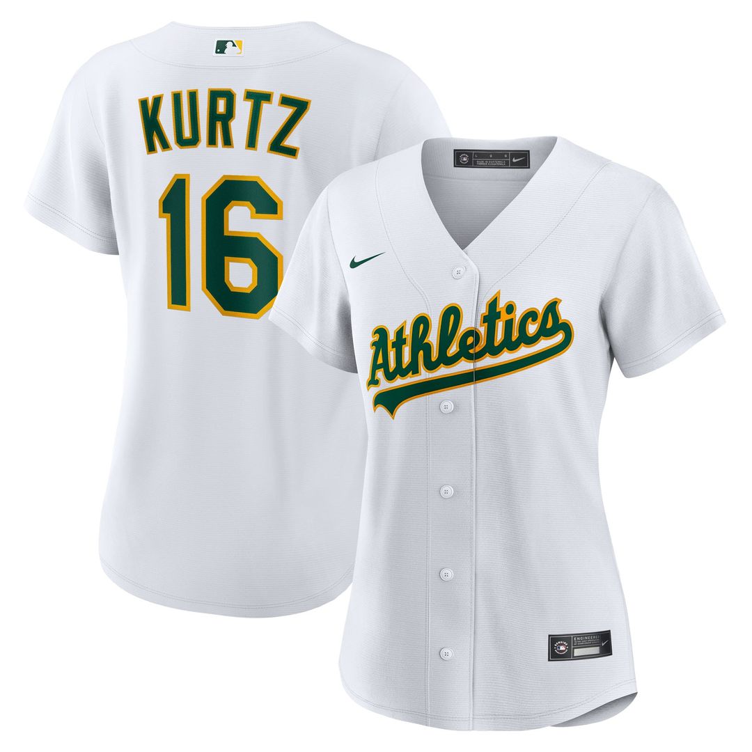 Athletics Nick Kurtz Nike Women's Home Replica Player Jersey - White