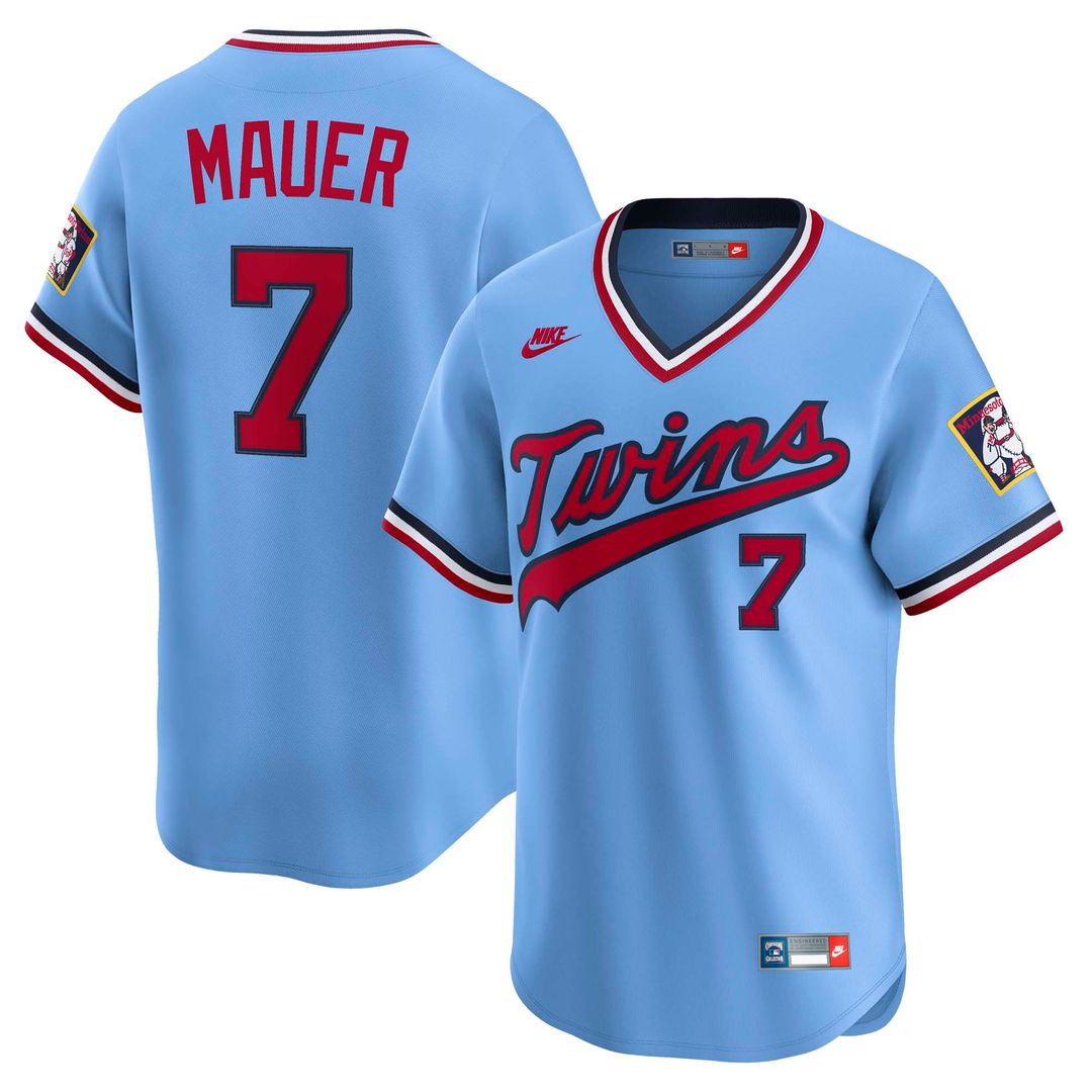 Minnesota Twins Joe Mauer Nike Throwback Cooperstown Limited Jersey - Light Blue