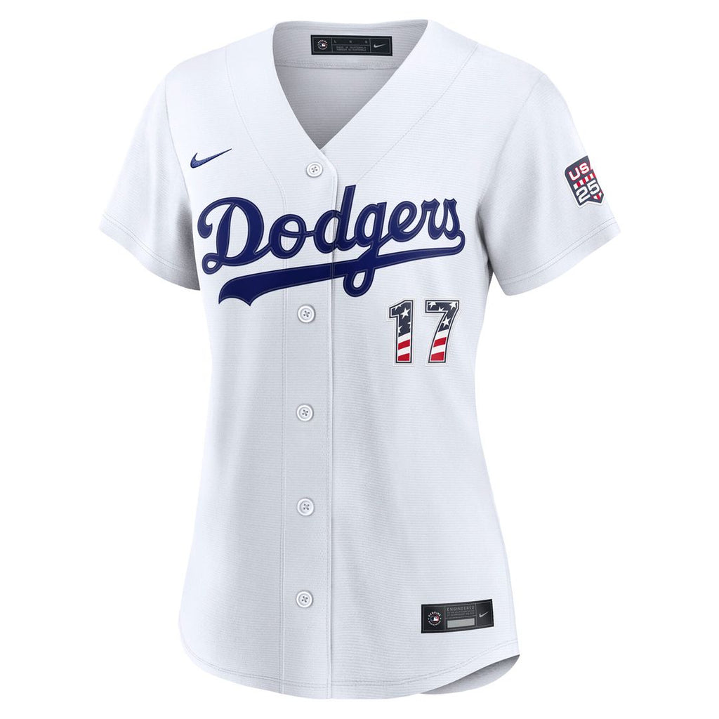 Los Angeles Dodgers Shohei Ohtani Nike Women's USA 250 Fourth of July Home Stadium Jersey - White