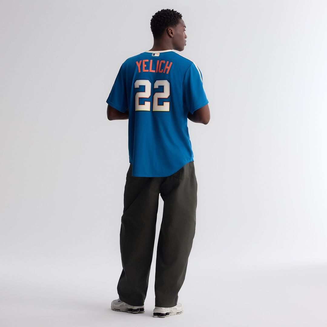 Milwaukee Brewers Christian Yelich Nike 2026 City Connect Stadium Jersey - Mineral Blue