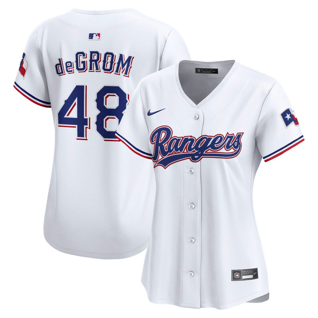 Texas Rangers Jacob deGrom Nike Women's Home Limited Player Jersey - White