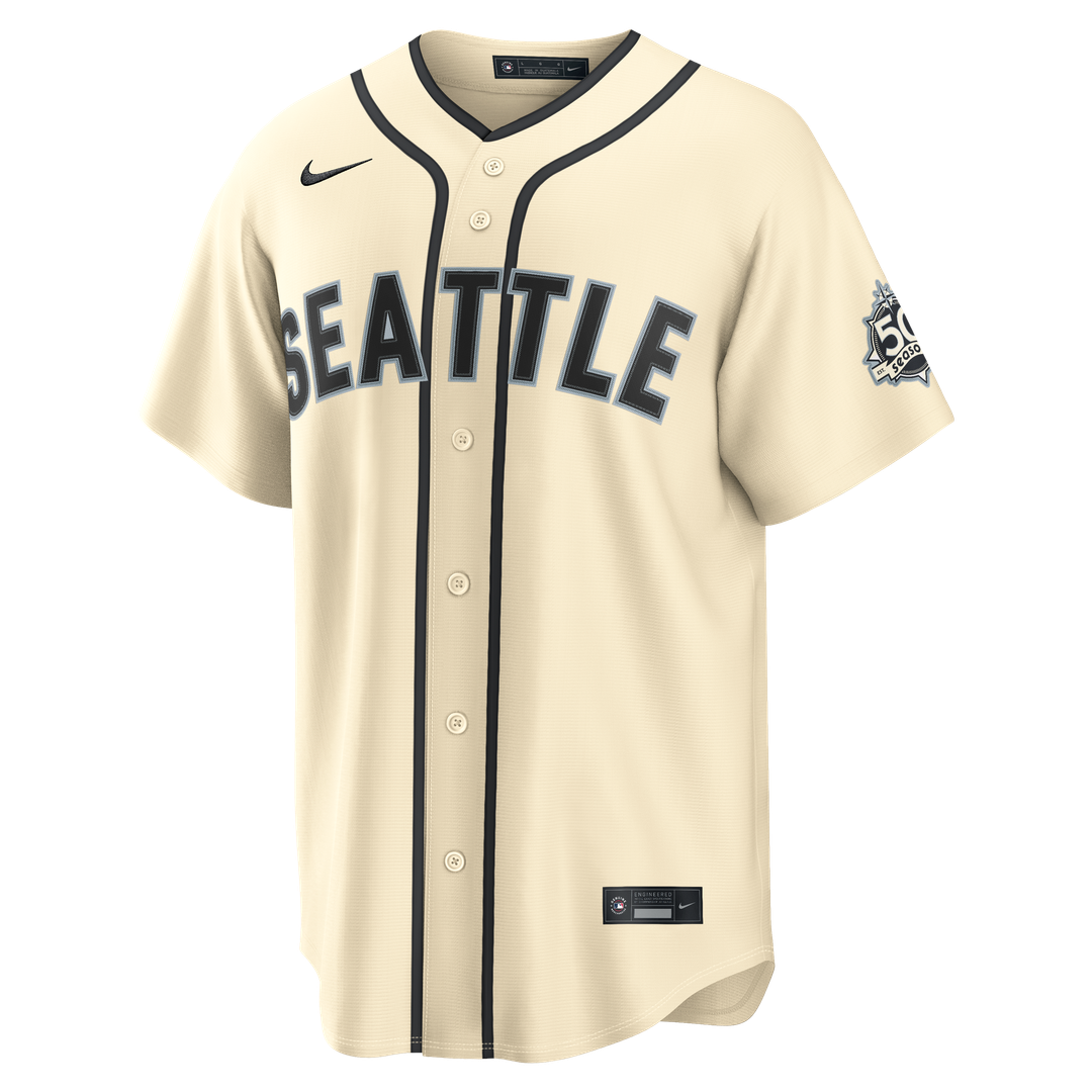 Seattle Mariners Cal Raleigh Nike Alternate 50th Season Patch Stadium Jersey - Teal