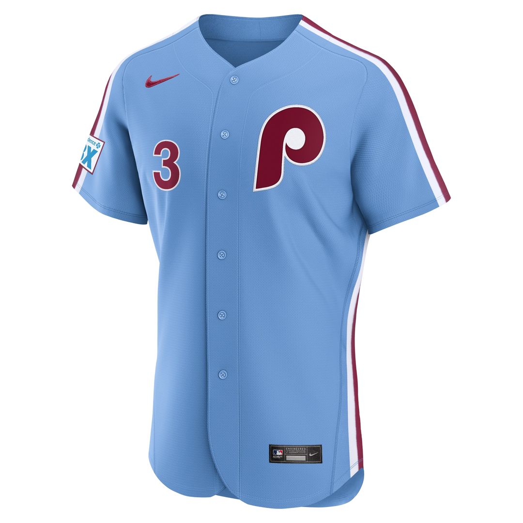 Philadelphia Phillies Bryce Harper Nike Alternate Authentic Sponsor Patch Jersey - Light Blue