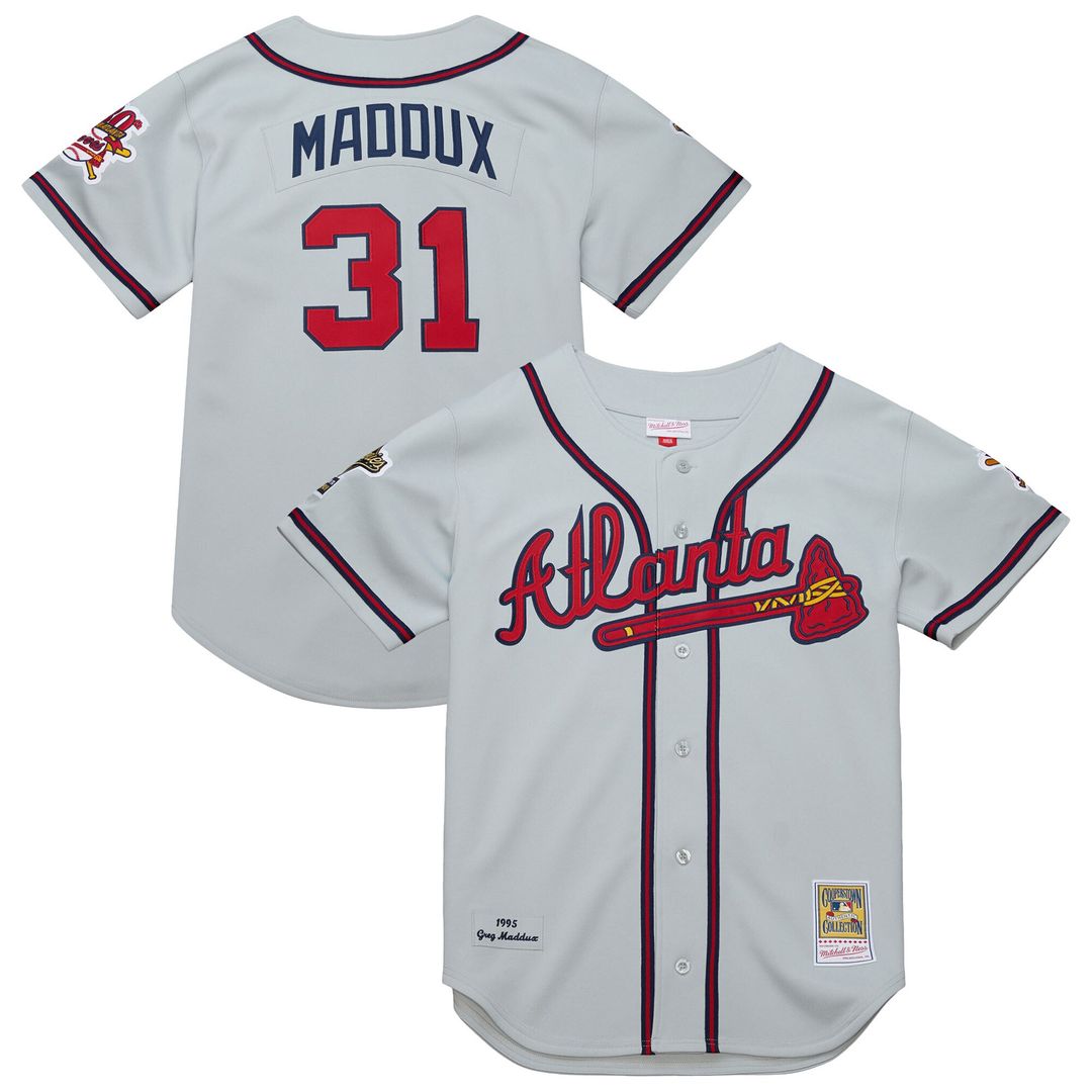 Atlanta Braves Greg Maddux Mitchell & Ness 1995 Throwback Authentic Jersey - Gray