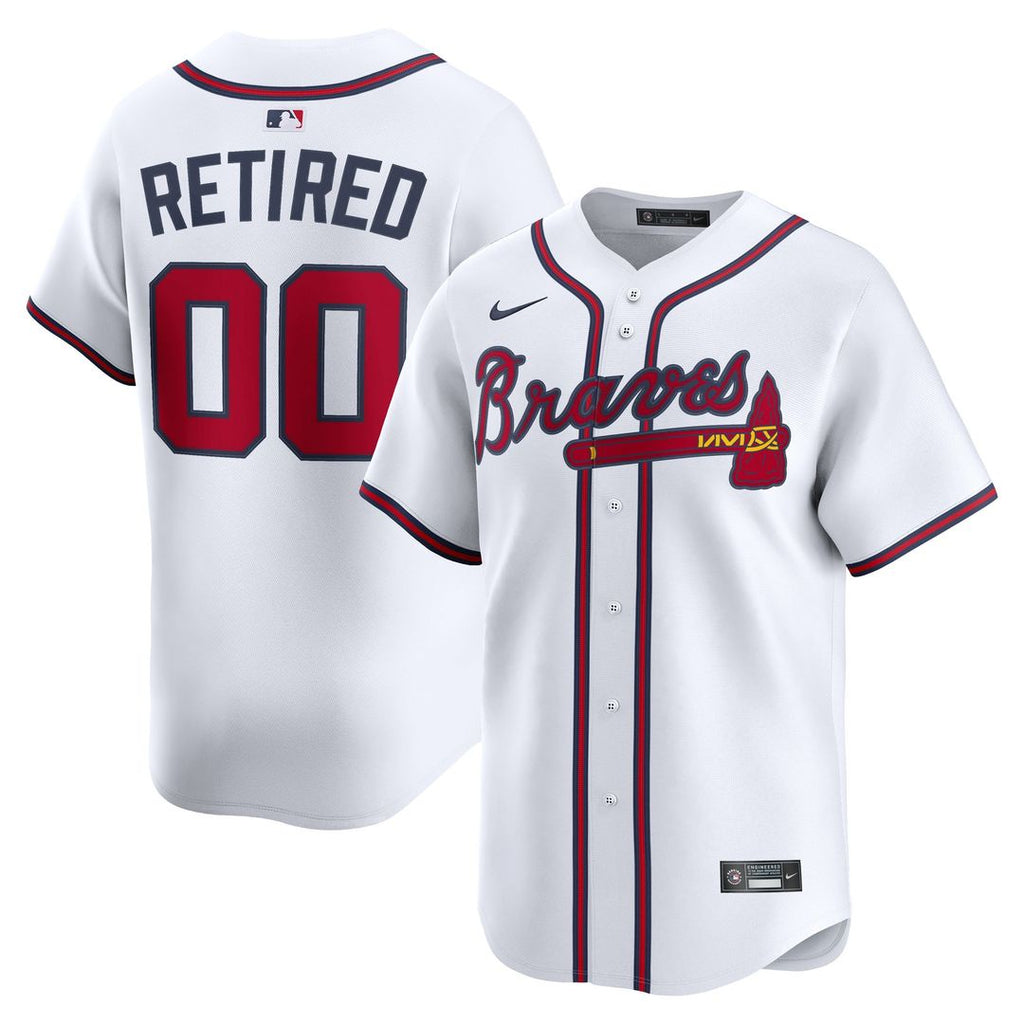 Atlanta Braves Nike Home Limited Pick - A - Player Retired Roster Jersey - White