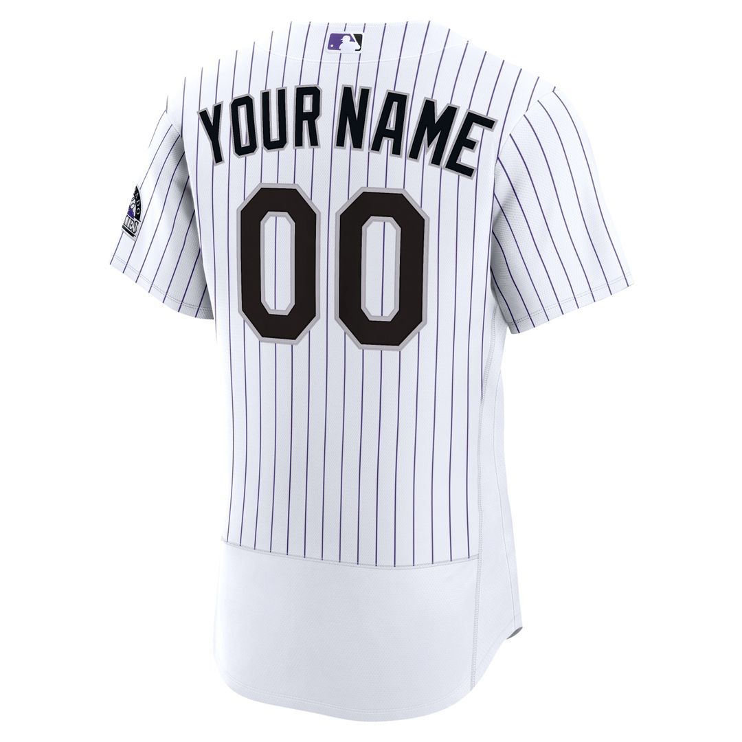 Colorado Rockies Nike Home Authentic Custom Jersey - White