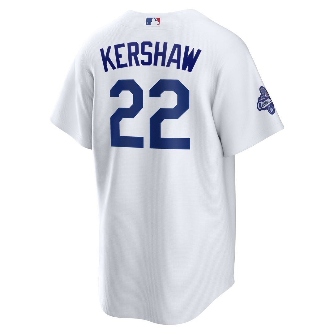 Los Angeles Dodgers Clayton Kershaw Nike Home 2025 World Series Champions Replica Jersey - White